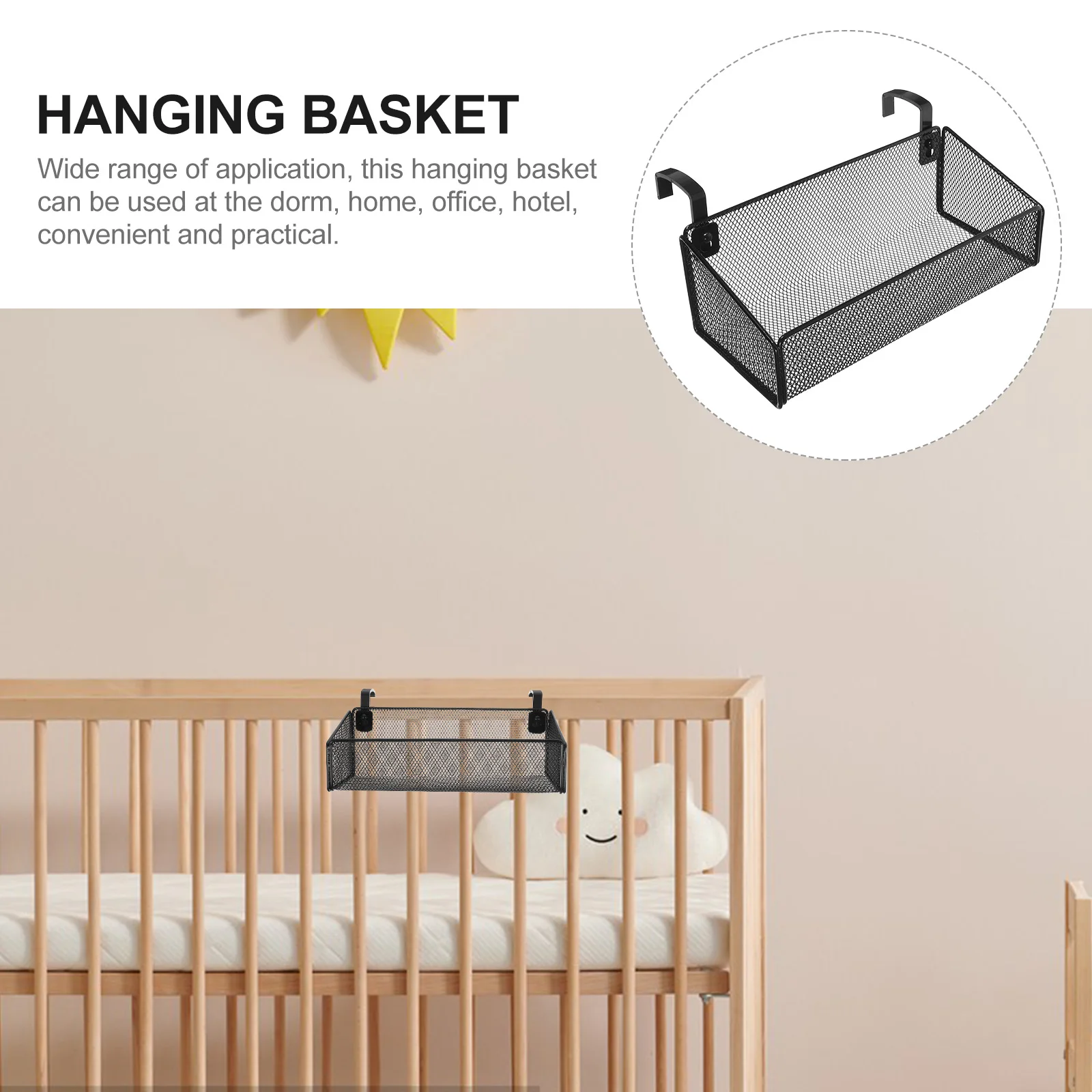 

Sundries Dorm Home Office Metal Storage Iron Metal Hanging Hanging Dormitory Bedside Basket Basket