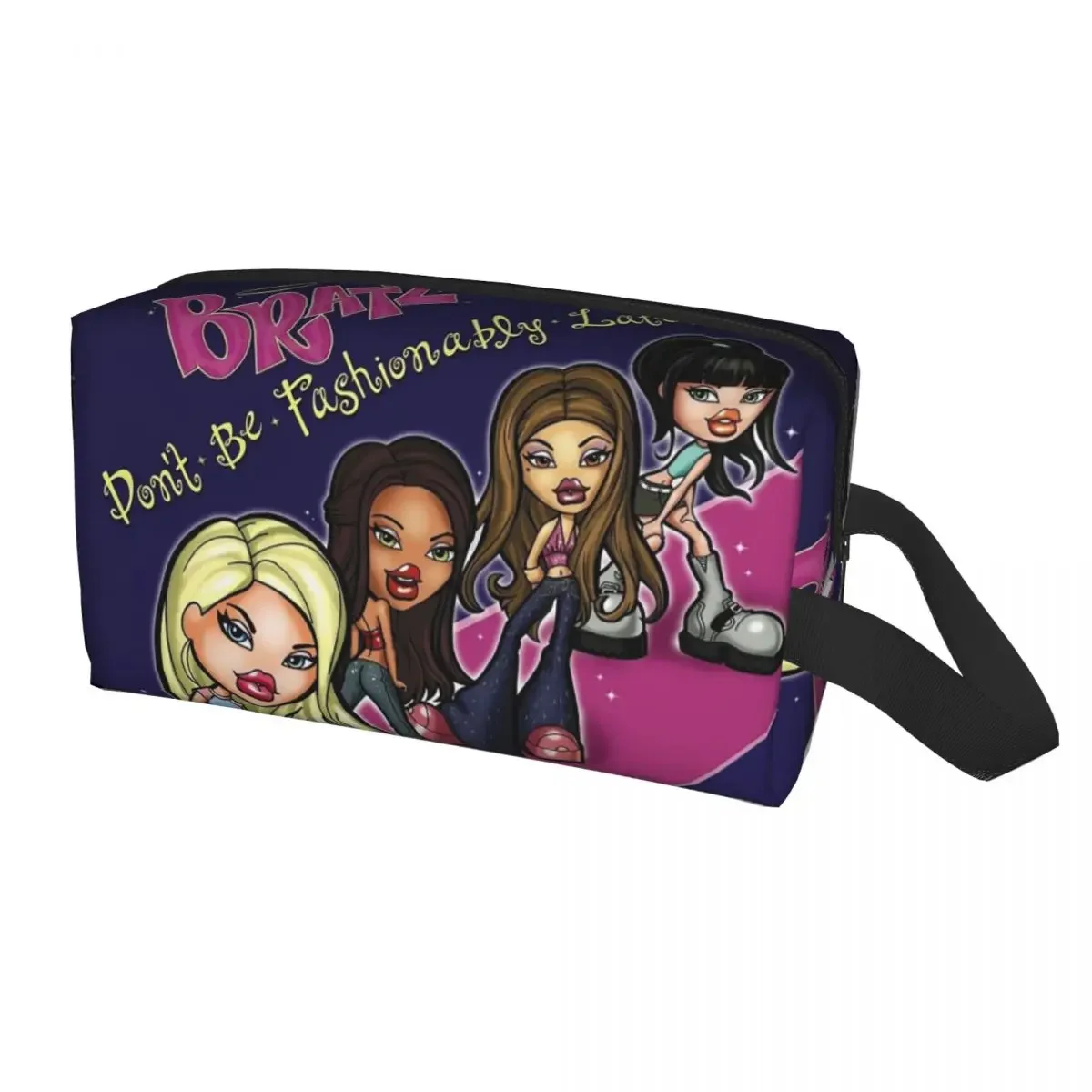 Cartoon Sexy Bratz Rock Angelz Travel Cosmetic Bag Cartoon Manga Anime Toiletry Makeup Organizer Lady Beauty Storage Dopp Kit