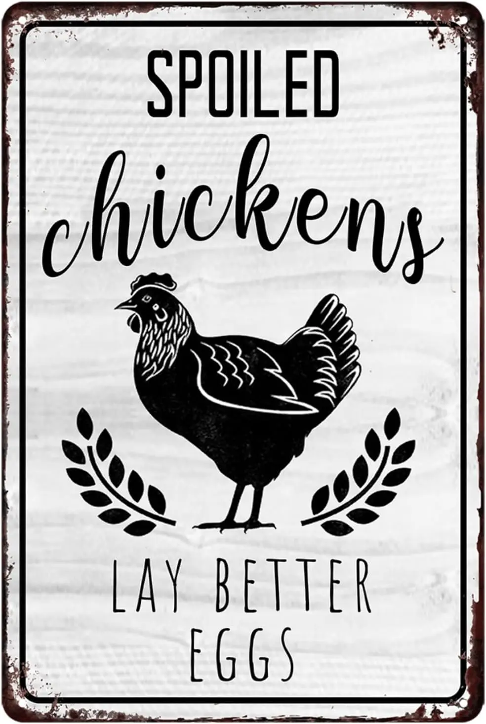 Y1,Chicken Coop Sign Chicken Accessories Signs Gifts Spoiled Chickens Lay Better Eggs For