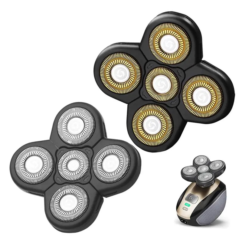 ABBZ-3-Piece Universal 5-Blade Compatible Free Gold Head Replacement Head