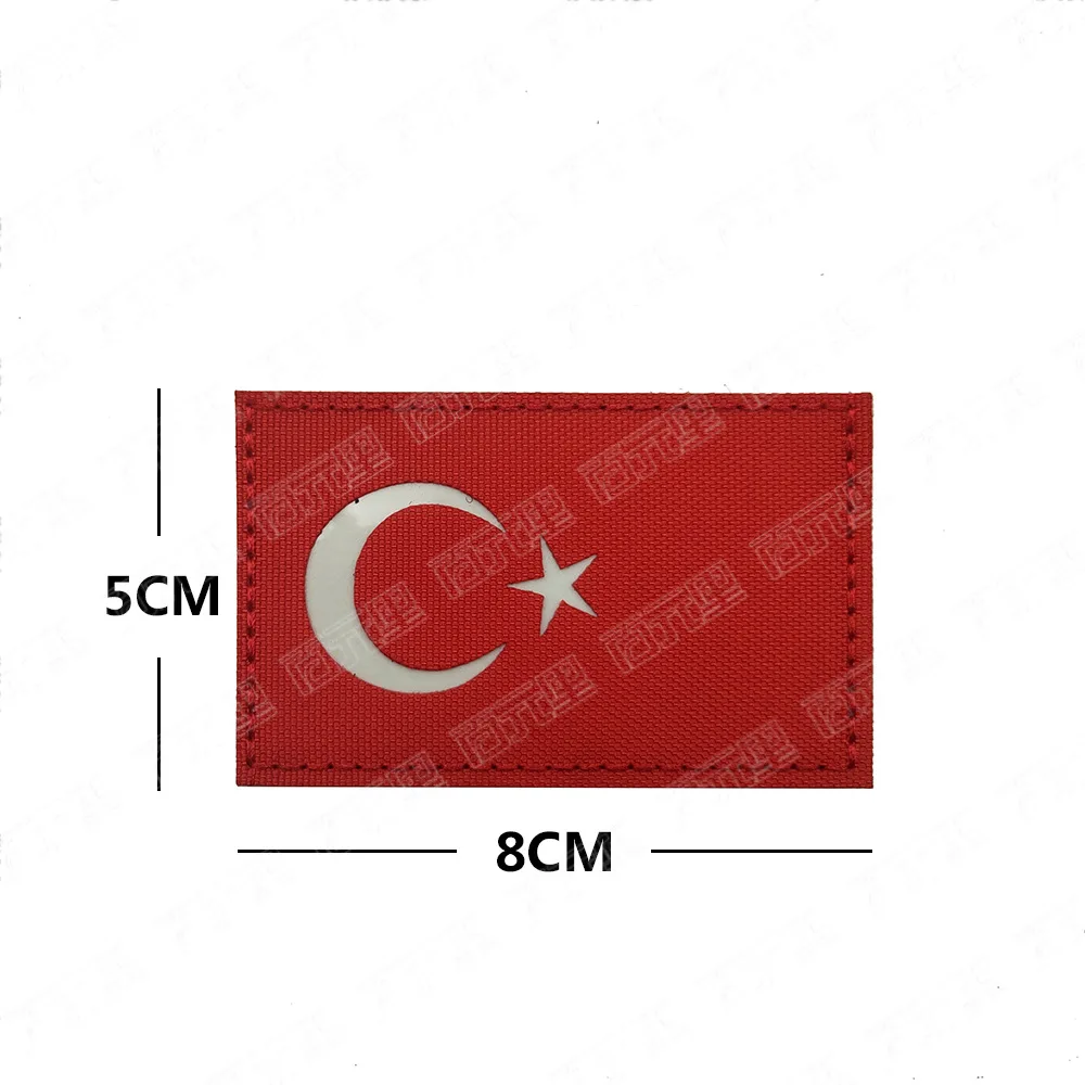 Turkey TURK Flag Patch Embroidered Reflective TR Turkish Tactical Shoulder Armband Badge Applique Embroidery Patches on Clothes