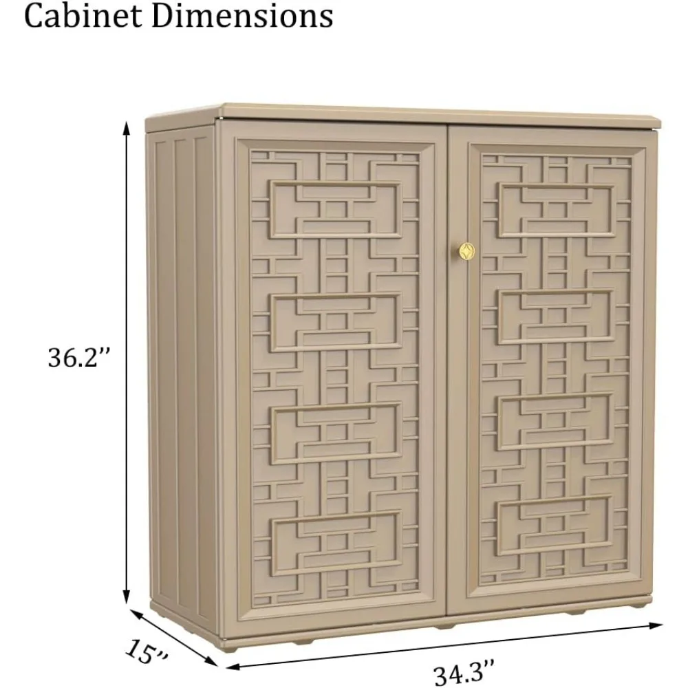 Imagem -03 - Armário de Armazenamento com Prateleira Resina Outdoor Storage Box para Pátio Jardim Quintal Casa Suprimentos Impermeável