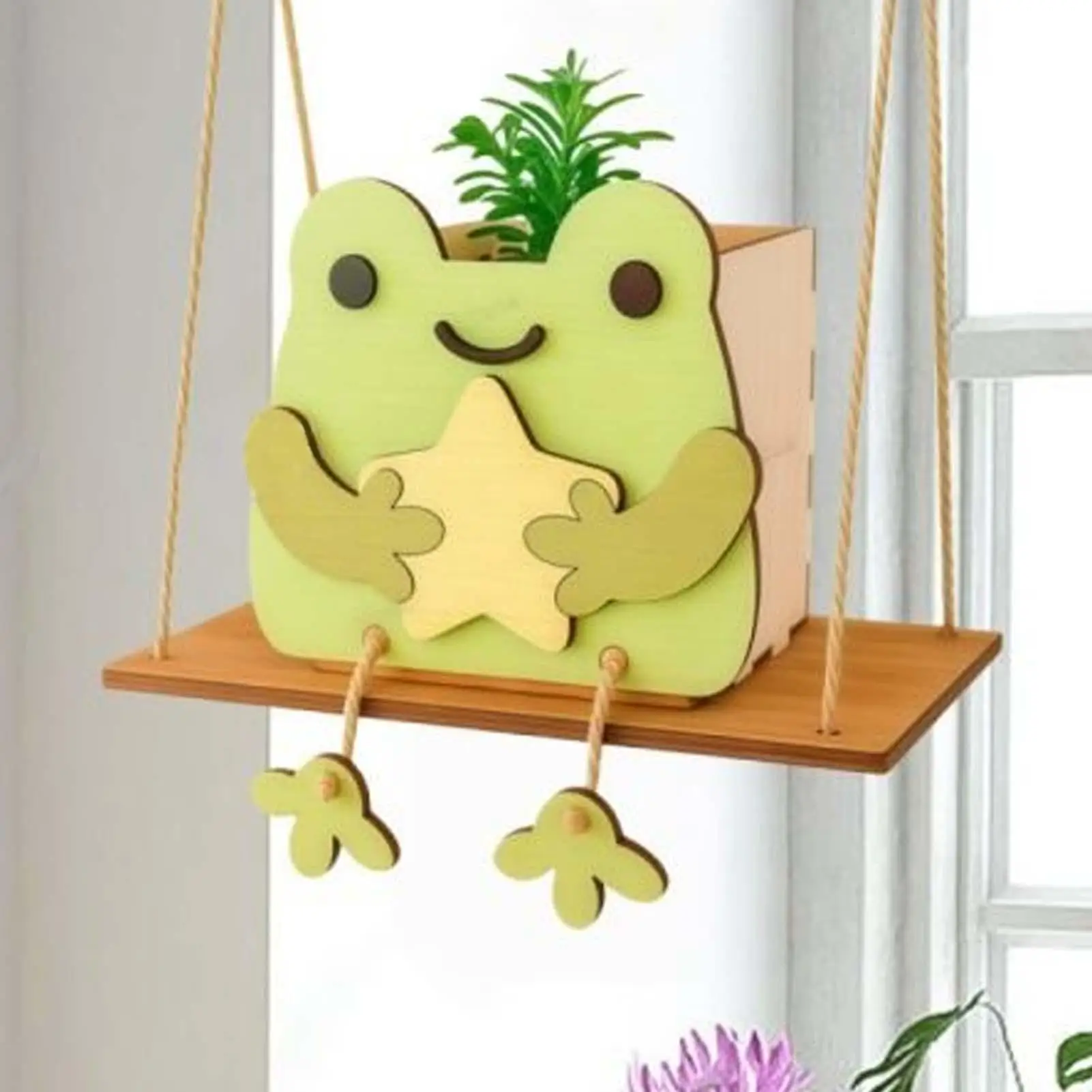 Swing Flower Container Home Decor Funny Cartoon Flowerpot Wall Hanging Head Planter Multifunctional Home Garden Patio Decor