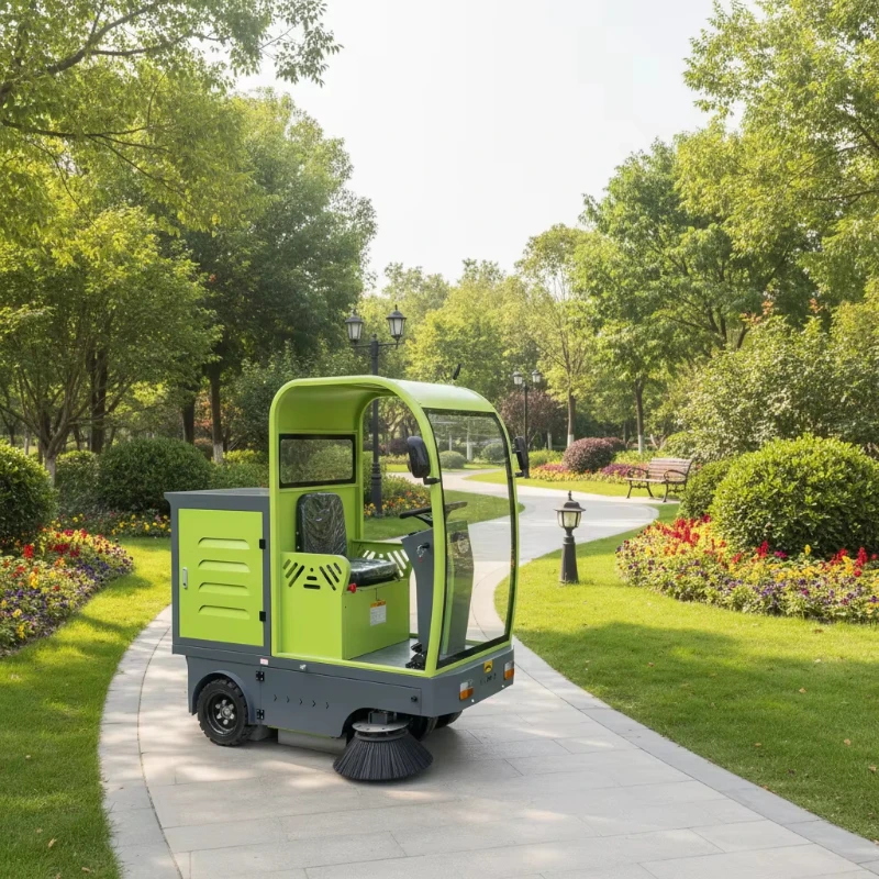 Electric vehicle lane street car sweeping robot high pressure disinfection self-propelled new battery powered cleaning