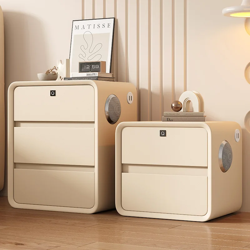 Simple modern solid wood bedside table intelligent small ultra-narrow minimalist mini