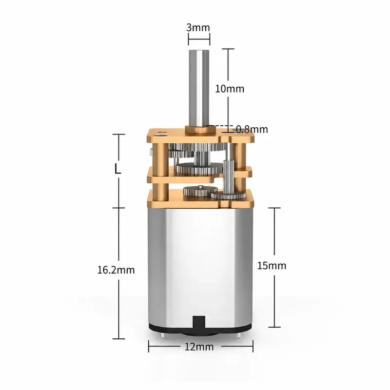 12mm Micro DC Geared Motor 3V 6V 12V Metal Gear Low Speed Motor GA12 N20 for Intelligent Car