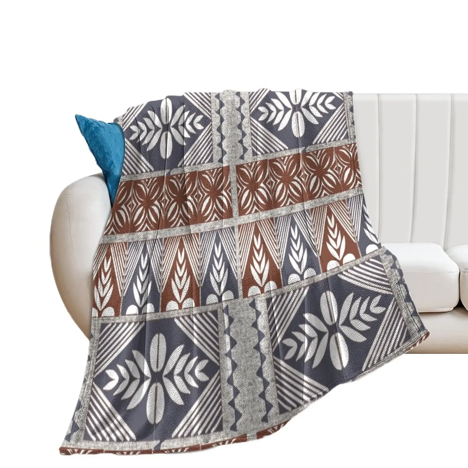 Tongan Tapa Motifs Throw Blanket Giant Sofa christmas decoration Summer Beddings Blankets