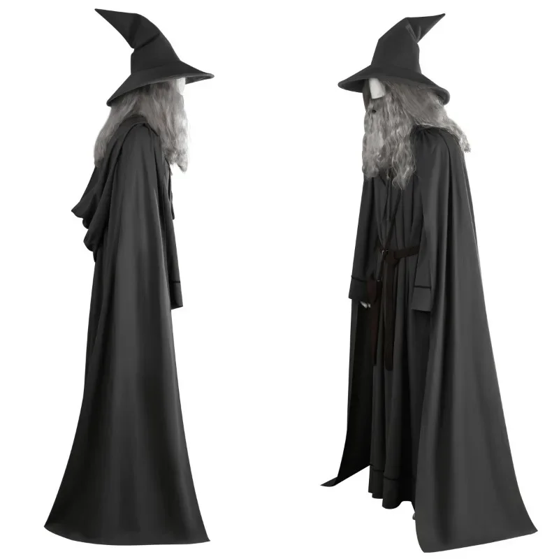 FC6New Arrival Gandalf Cosplay Costume Grey Costumes with Hat Wig Comic Con Deguisement Custom Size@FC8！