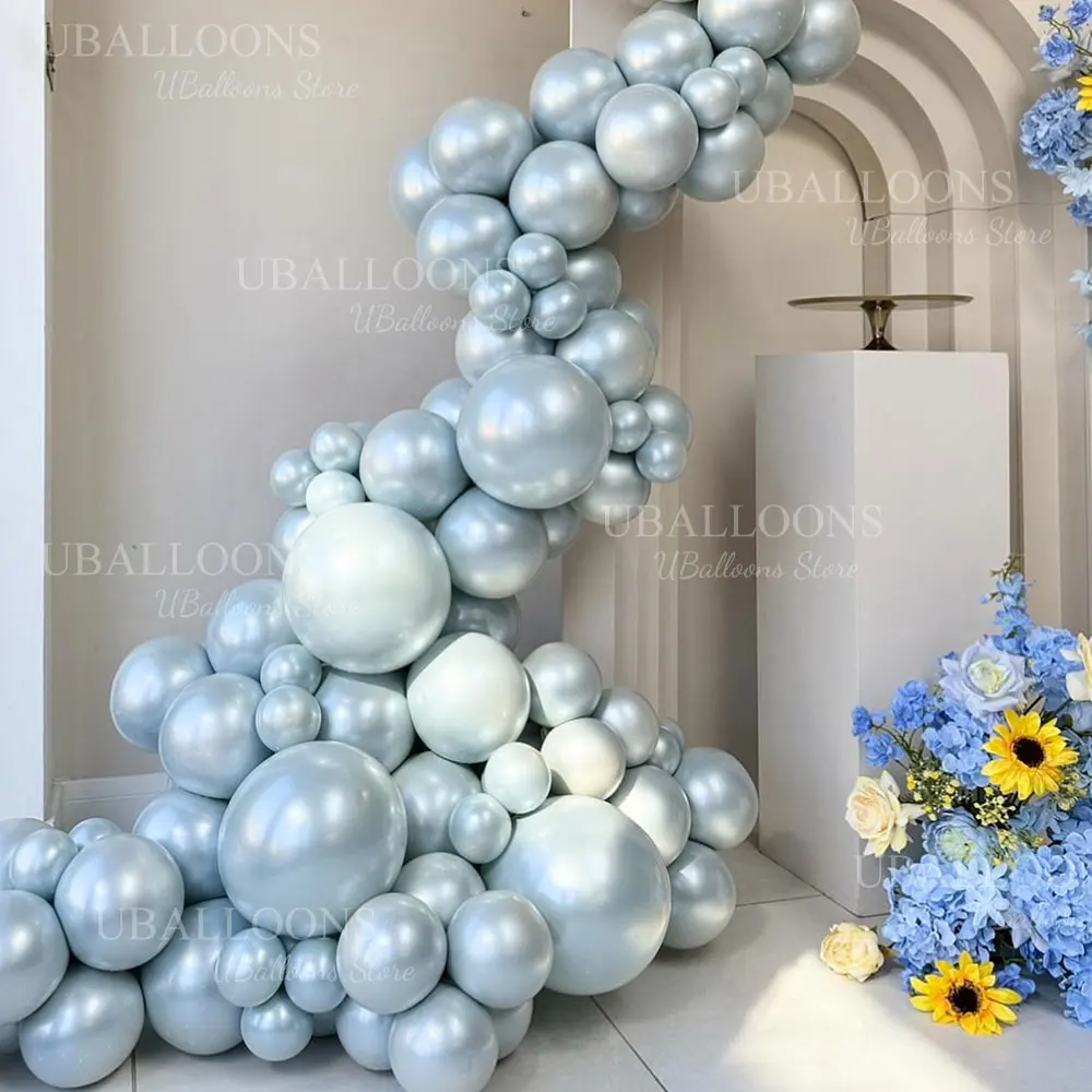 Doppelt gefüllte perlweiße Luftballons, 5/10/12/18 Zoll, doppellagige perlweiße Latexballons für Hochzeit, Geburtstag, Babyparty, Dezember – Detail 6