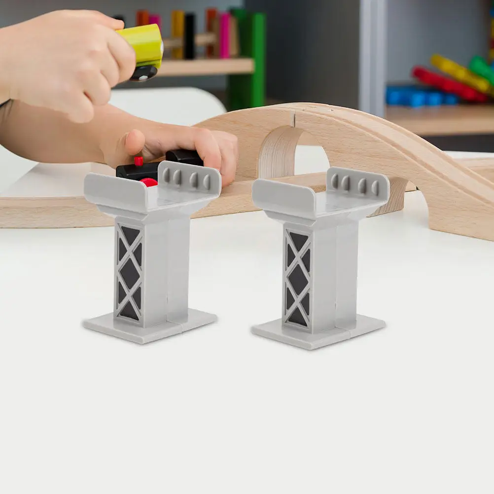 Train Bridge Supports 3 Piece Decorative Railway Piers for Pretend Play Scene Layout Model Accessories
