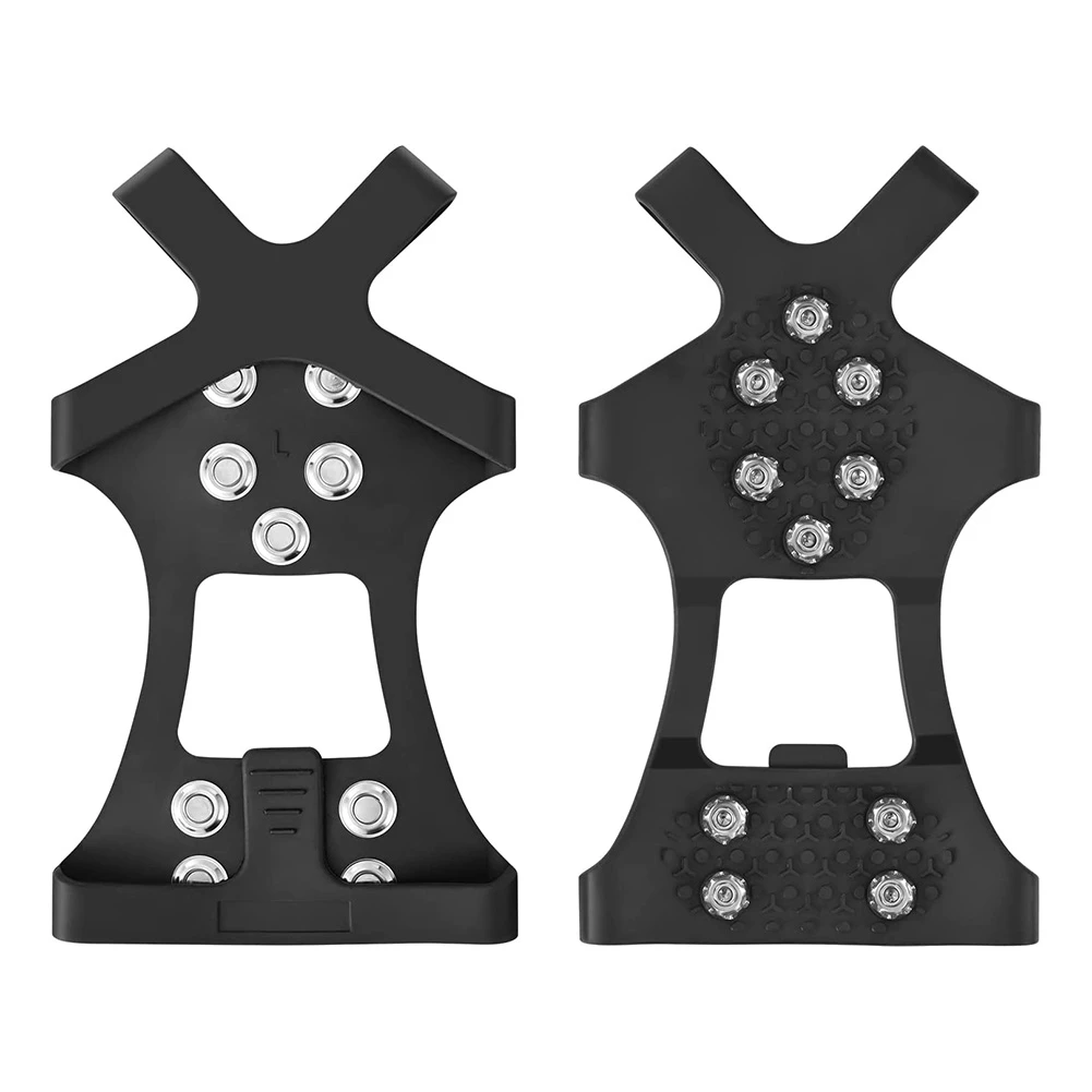 AU13-Outdoor غير قابل للانزلاق مقابض الثلج على الجليد المربط الأشرطة فوق الحذاء/التمهيد الجر المربط الانزلاق على الأحذية المطاطية أسود (XL)