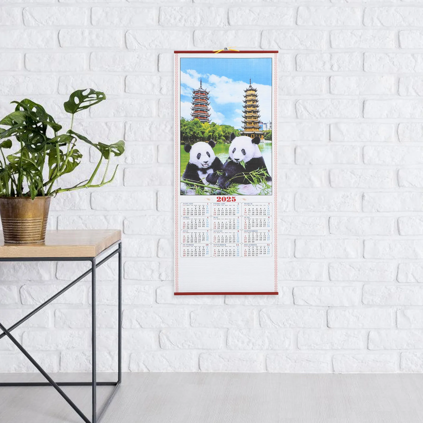 

Imitation Rattan Wall Calendar 2025 Snake Year Clear Printed Monthly Hanging Household Daily Planner Office Tool