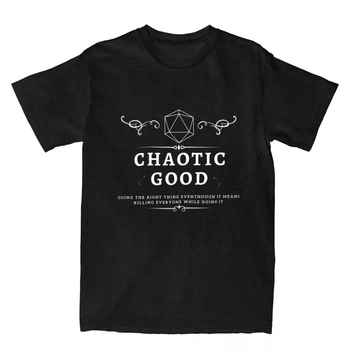 Pure Cotton Novelty Round Neck Tee Shirt Short Sleeve Clothes Chaotic Good DnD Allignment T Shirts Merchandise Men Women