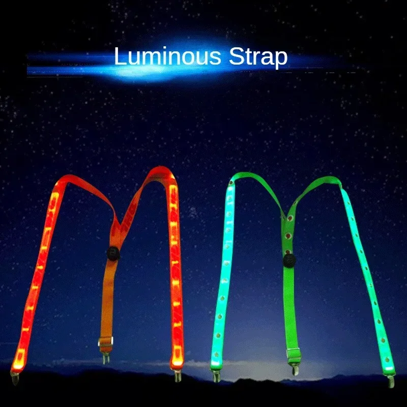 NOWE zaopatrzenie firm szelki z muszką oświetlenie LED damskie wieszaki dla mężczyzn akcesoria weselne świecące w ciemności SD01