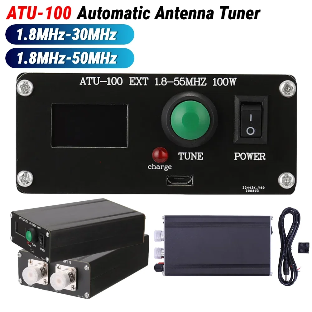 atu-100-hf-auto-tuner-18mhz-30mhz-portable-hf-antenna-tuner-by-n7ddc-091-oled-auto-antenna-tuner-v32-version