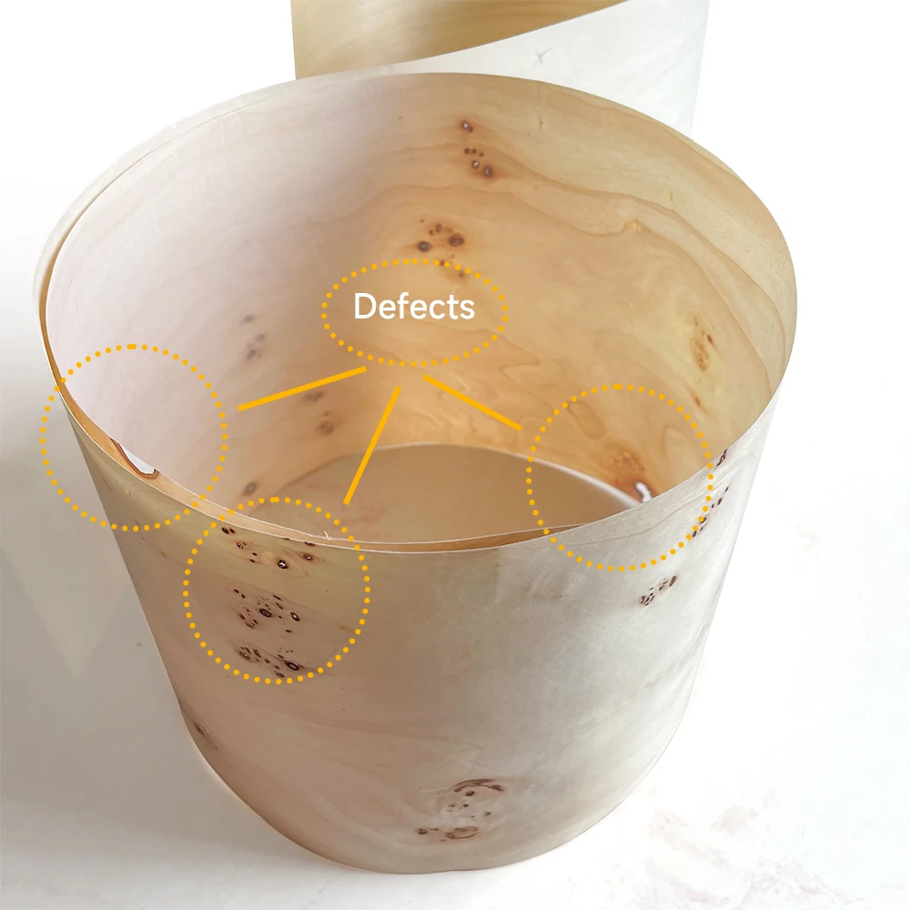 OMUKI Natural Poplar Burl Wood Veneer Furniture Handbag DIY Thin Skin Panel Speaker Guitar Handmade DIY Wooden Crafts