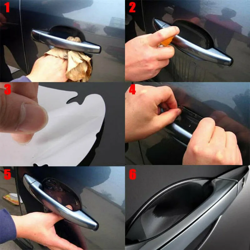 4x Car Door Handle Invisible Film Scratch Decal Car Sticker Universal Car Accessories