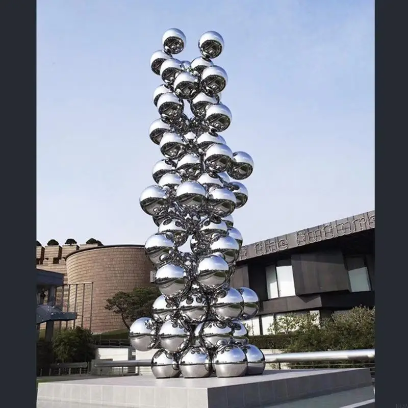 L43A 5 Pcs Stainless Steel Gazing Balls Mirror Polished Hollow Ball Reflective Garden Sphere Floating Pond Balls