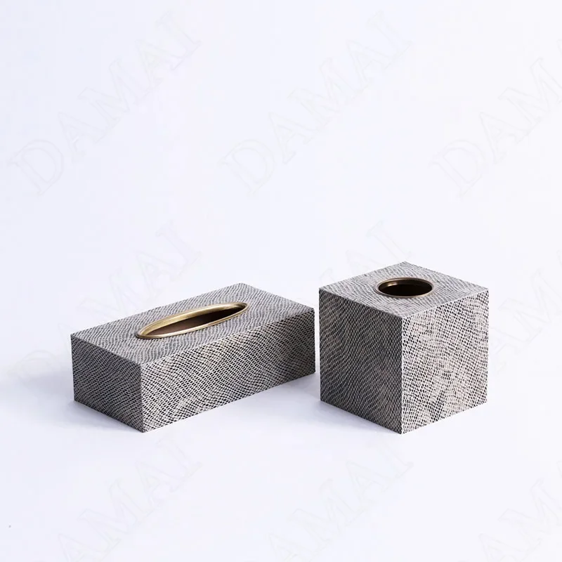 European Leather Tissue Box Manual Texture Decorative Western Restaurant Desktop Paper Boxes Modern Home Decoration Ornaments