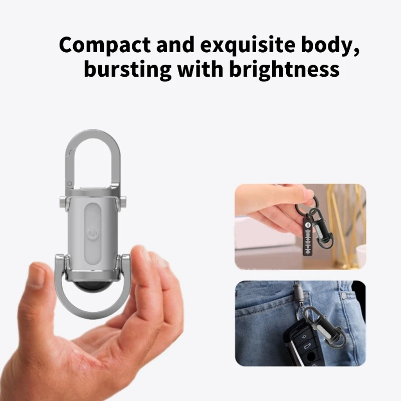 Outdoor LED Work Light Keychain Rechargeable Flashlight Keyring for Adventure Camping Accessoires