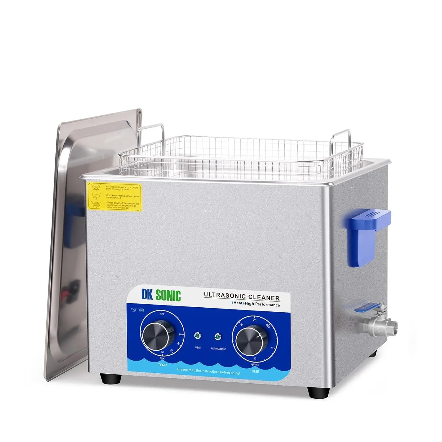 Ultrasonic Cleaner with Heater,Timer and Basket for Lab Tools, Metal Parts, Carburetor, Fuel Injector, Brass, Auto Part