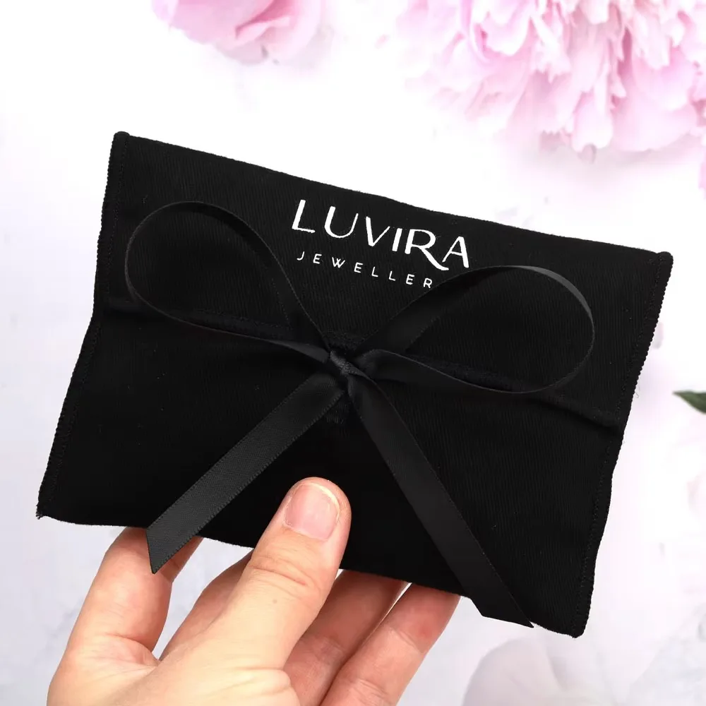 Wholesale Recyclable Cotton Twill Clothes Packaging Bag With Tie Large Custom Logo Printed Pillow Dust Cotton Envelope Pouch