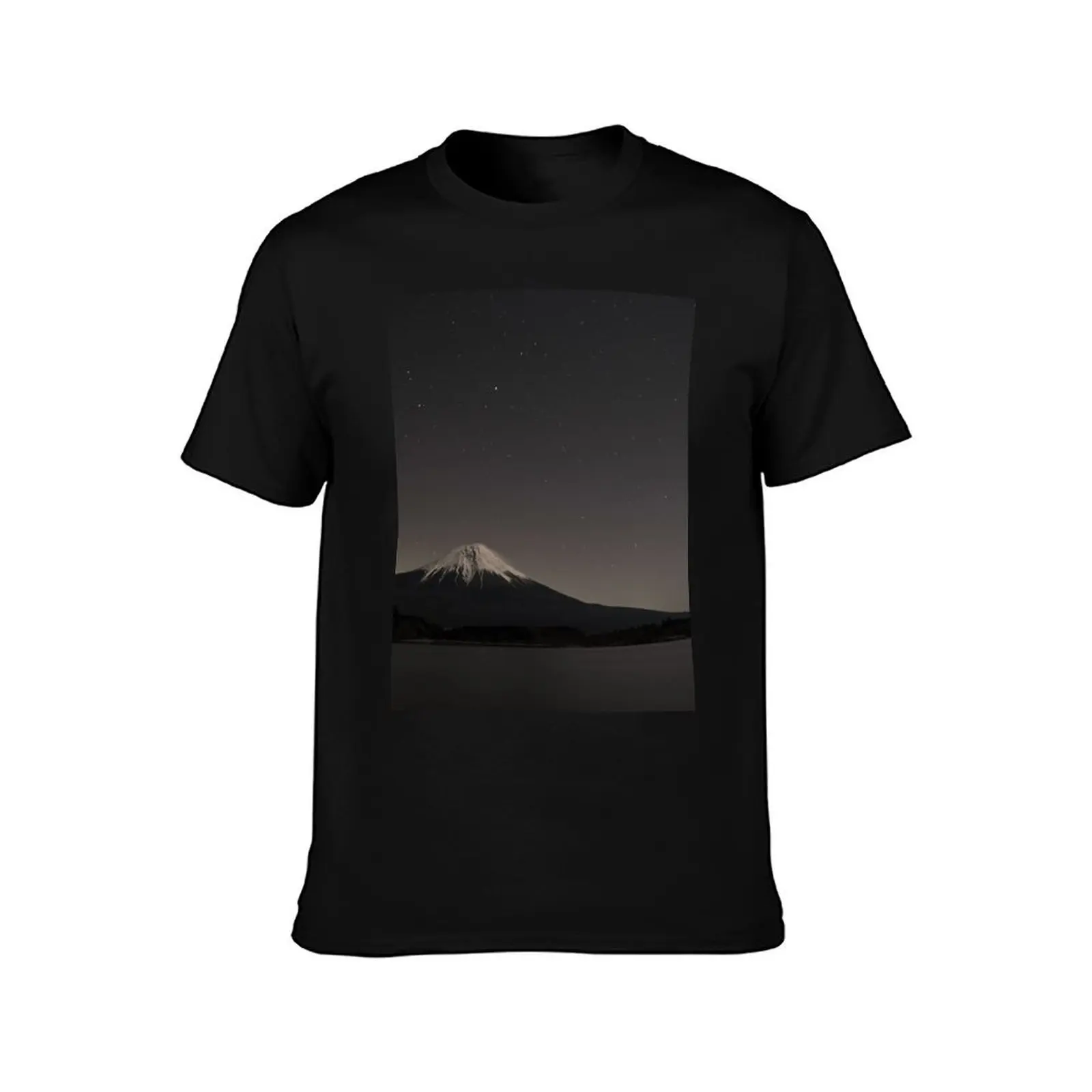 Mt. Fuji by Night T-Shirt Modern Style Print T-Shirt