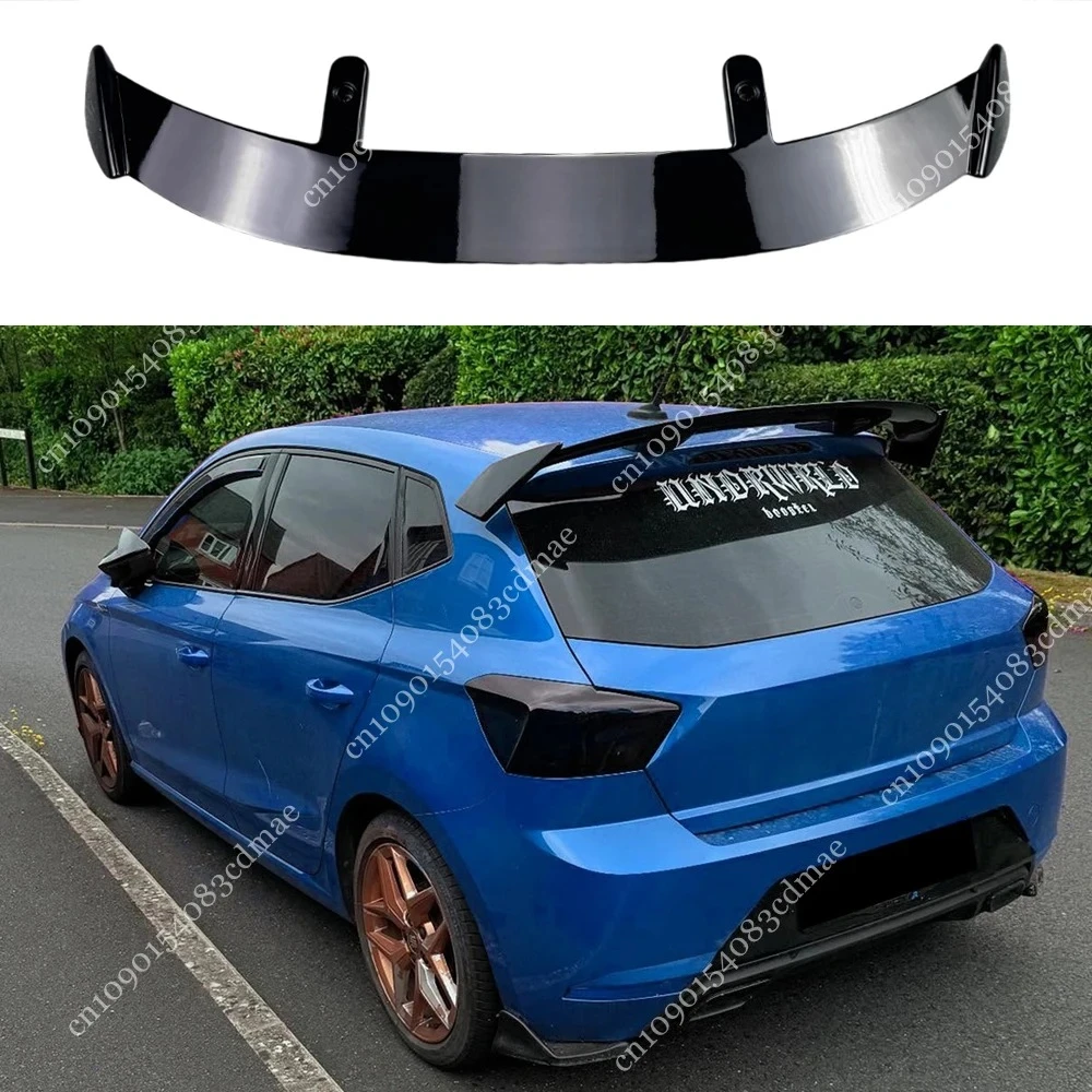 Rear Spoiler For Seat Ibiza MK5 6F KJ1 FR TSI TDI MPI TGI 2017-2024 Hatchback Trunk Roof Wing Extension Lip Cap ABS UV Coat