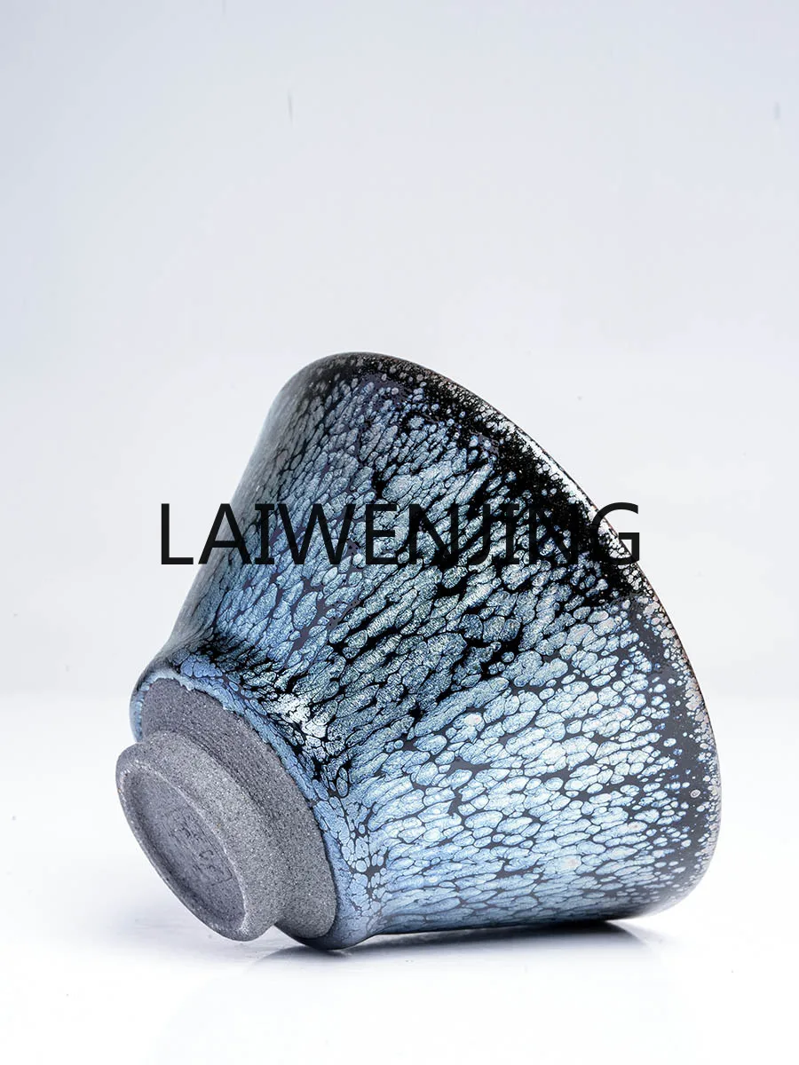 A-16Jian Zhan Teacup Handmade Enameled Cast Iron High-End Master Tea Cup Ceramic Tea Set Tea Tasting Cup