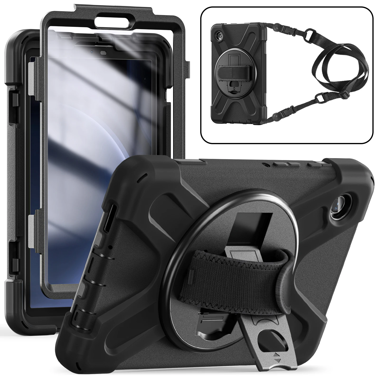 

Case for Samsung Galaxy Tab A9 Plus 2023 S9 S8 S7 FE Plus 11'' 12.4'' Shockproof Kid Stand Cover Kickstand Hand Shoulder Strap