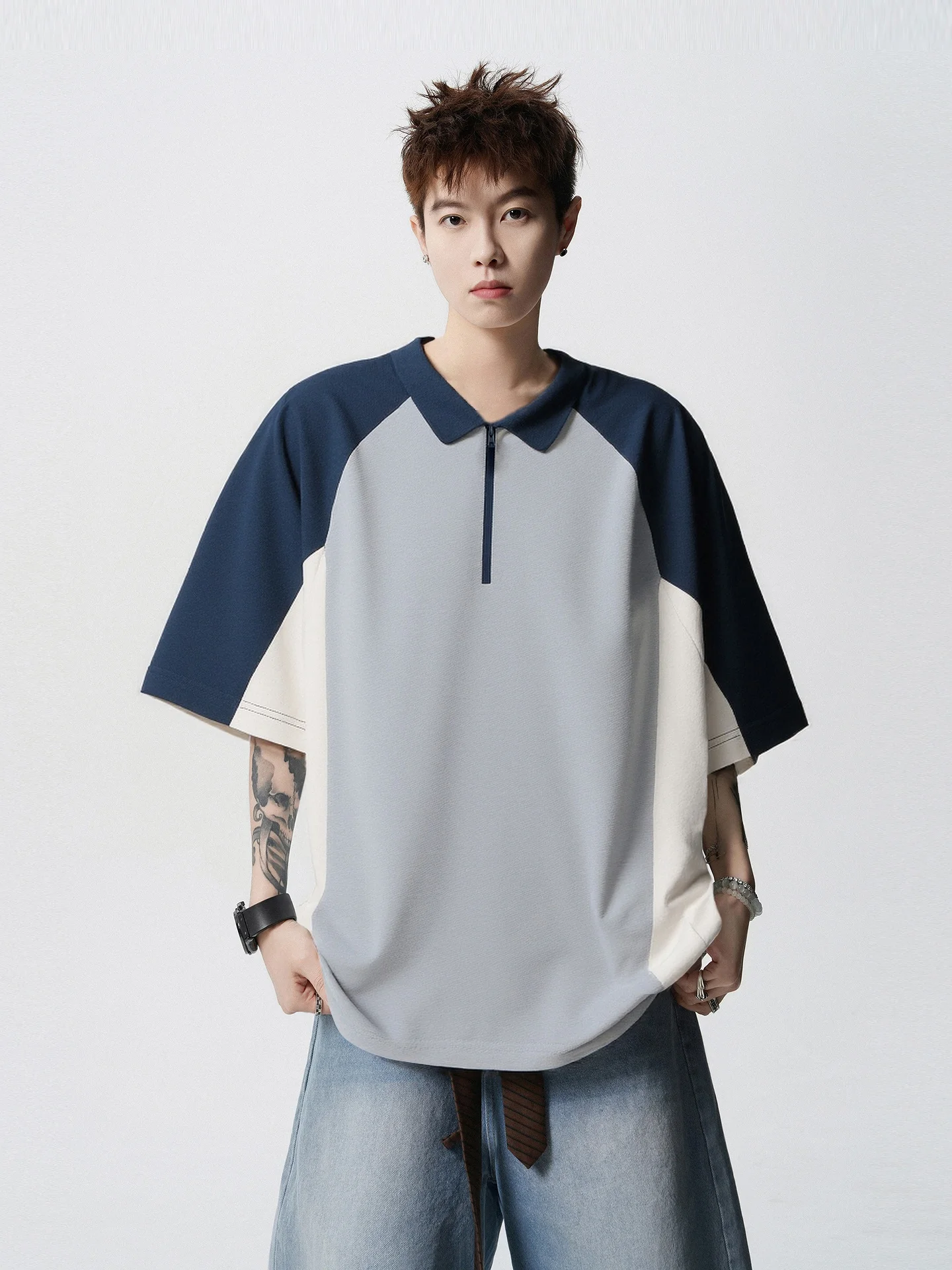 

Летняя повседневная футболка с контрастными цветами и коротким рукавом, свободного кроя, для мужчин и пар, молодежная, для отдыха.