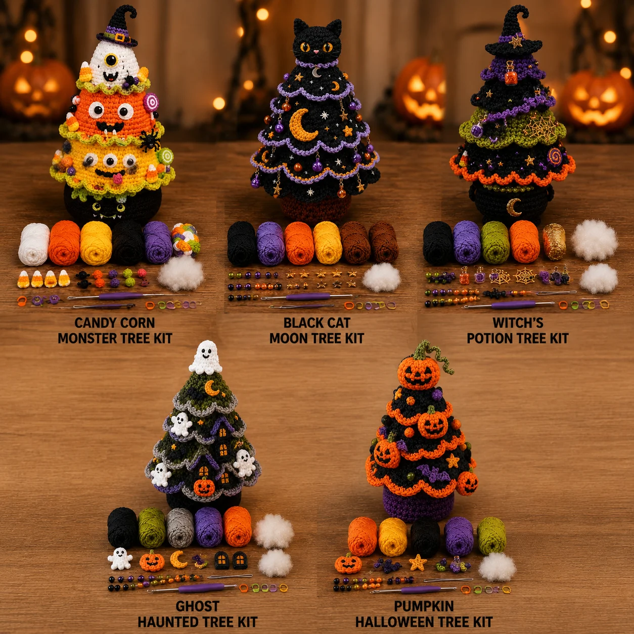 Yarn Home Decor - DIY Halloween Crochet Kit for Beginners