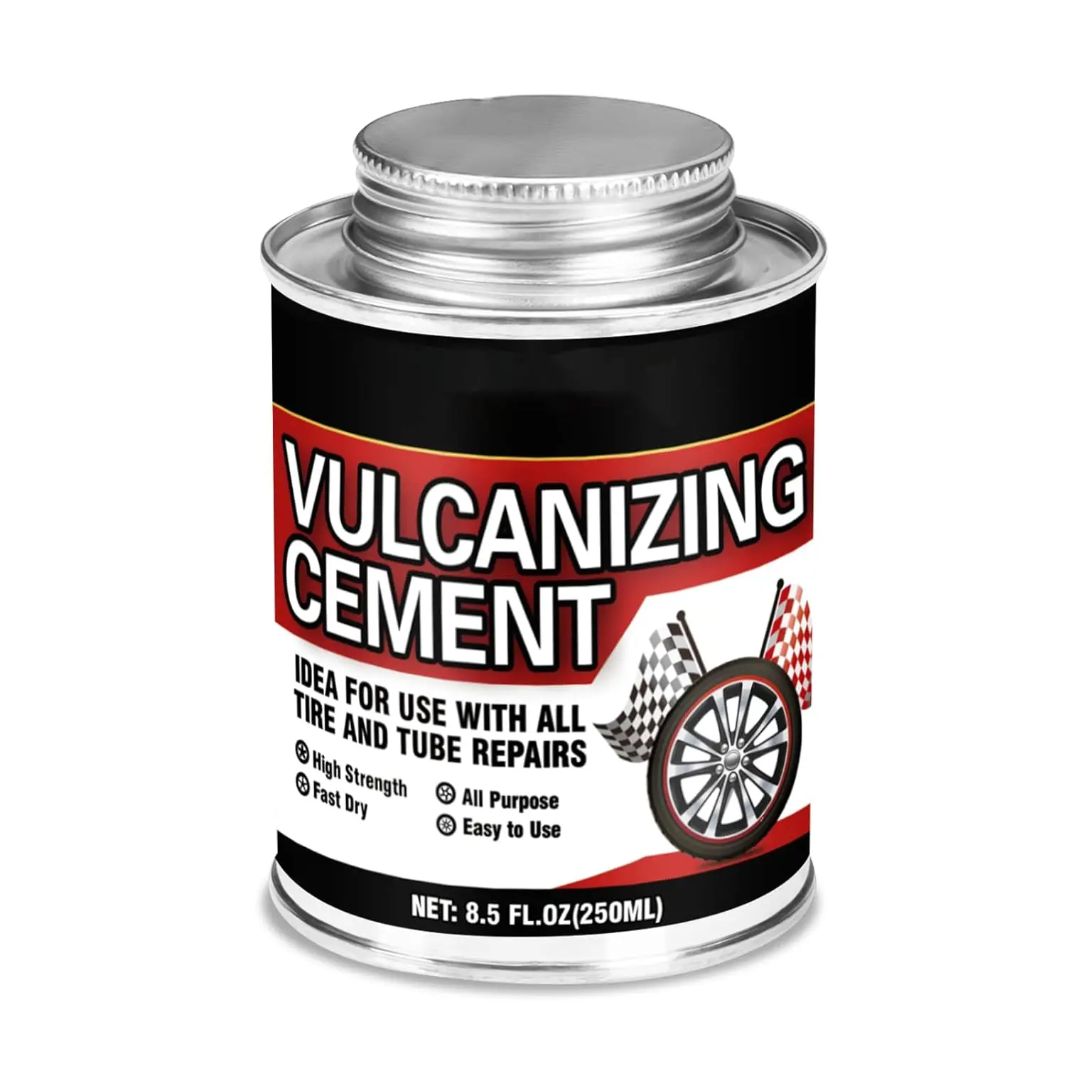 All-Purpose Tire Repair Glue, Fast-Dry Rubber Cement with Brush Top Can for Car, Motorcycle, Bike