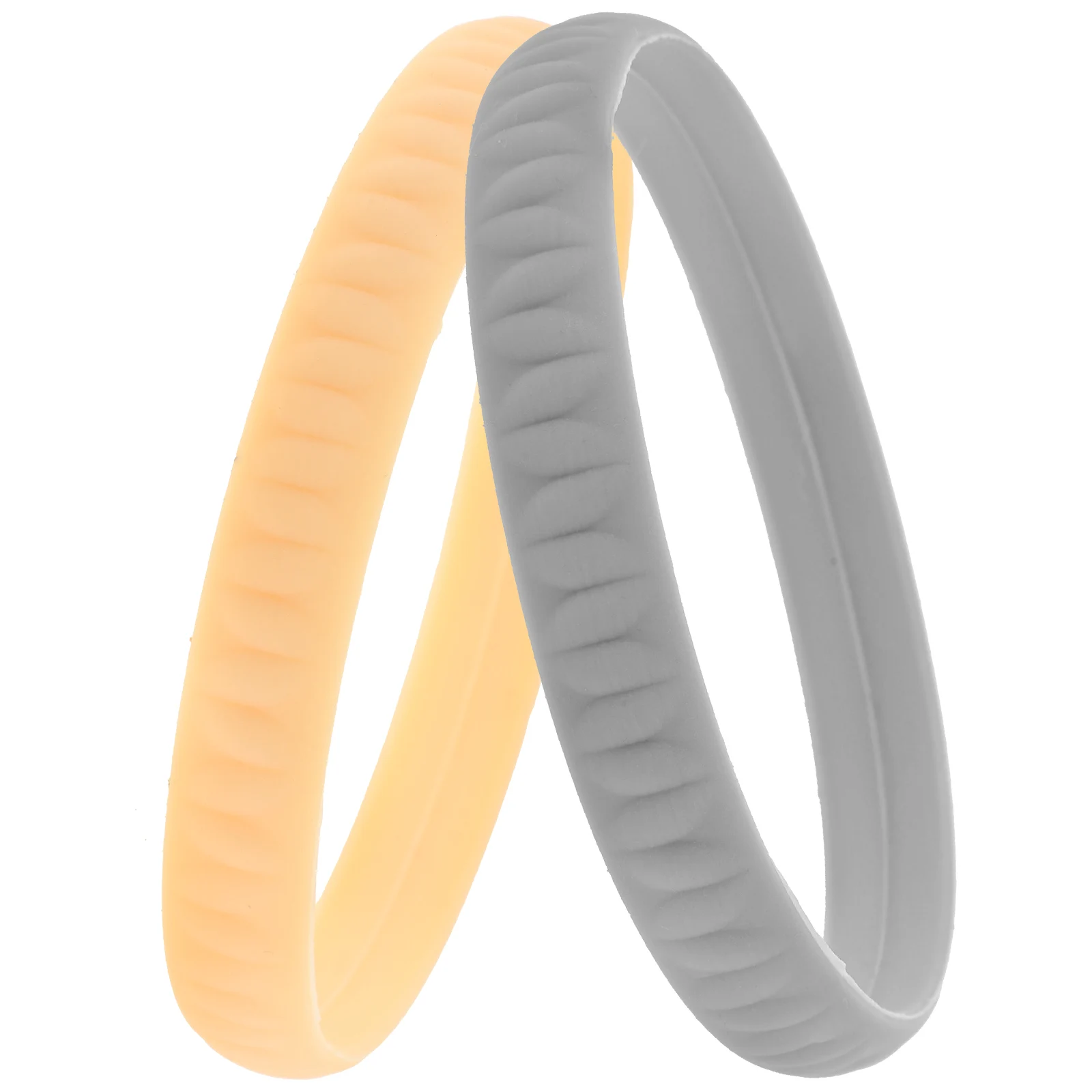 

2Pcs Knee Support Patellar Tendon Strap Elastic Silicone Band for Running Basketball Volleyball Sports Grey Skin Color