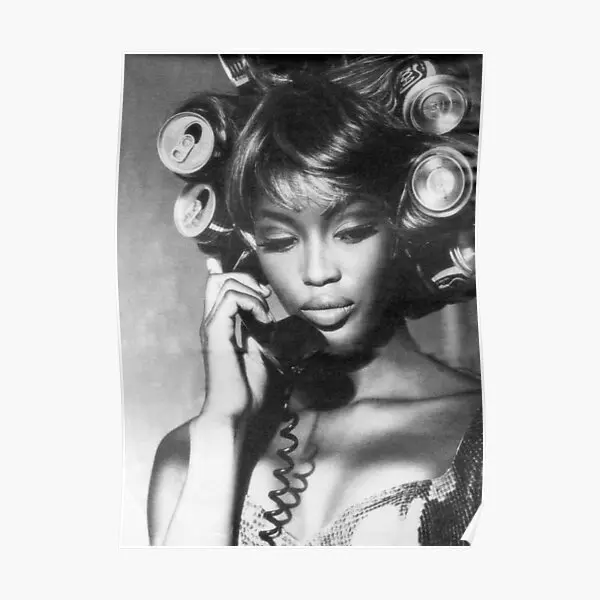 

Naomi Campbell On The Phone Poster Vintage Funny Modern Home Print Room Art Decoration Painting Wall Decor Mural No Frame