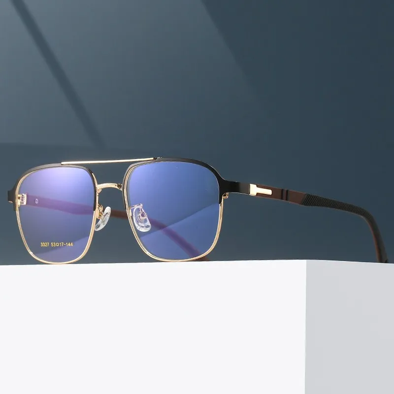 Double-bar Pilot Sunglasses - For Business And Leisure - Anti-blue Light Flat Lenses - For Driving Car Glasses3327
