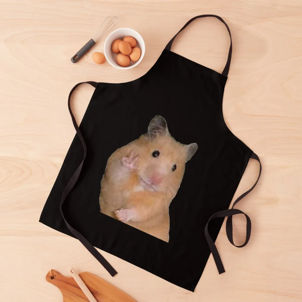 

Peace Sign Hamster Meme Apron Christmas gift Custom christmas kitchen For Man Apron