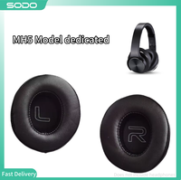 1 Pair Ear Pads Replacement Protein Leather Ear Cushion Cover Earmuffs for SODO MH5 Wireless Bass Bluetooth Headphones
