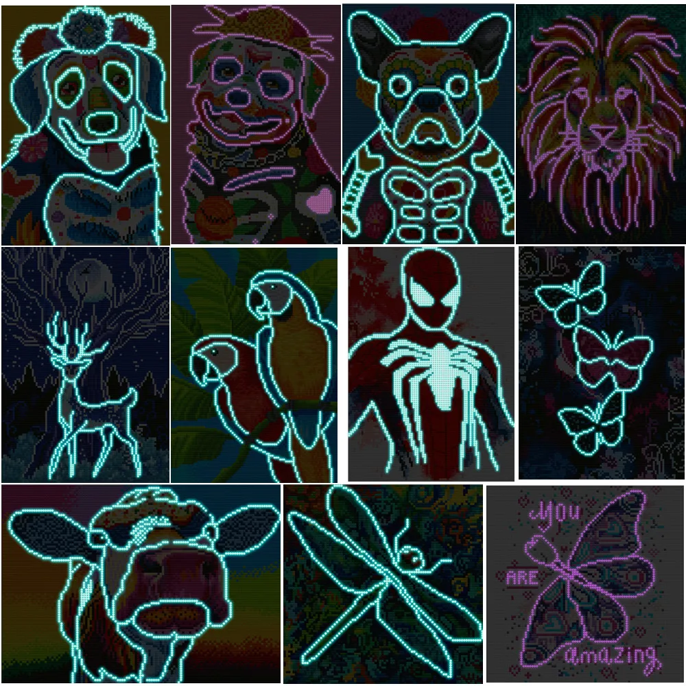 30*40cm glow in the dark diamond painting puppy animal decoration painting dog luminous diamond painting