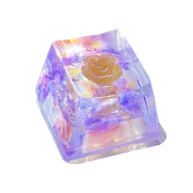 Cute Resin Keycaps Resin Dry Flowers Keycap Game Keyboard Shine Through Translucent DIY Replacement Sa Profile Keycaps Esc R4