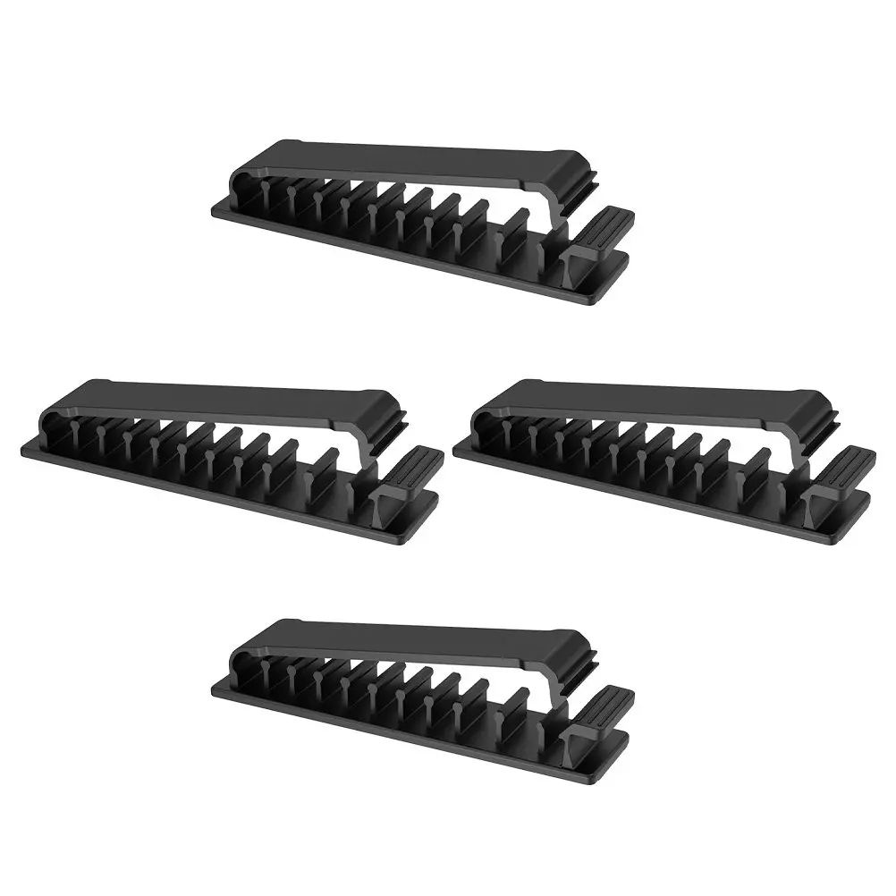 4Pcs Adjustable Cord Keeper Cable Organizer Clips Self-Adhesive Two-Level Tightness for Charging USB Headphone Power Video