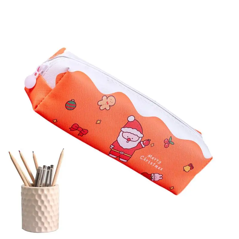 Large Capacity Pencil Case Christmas Cartoon Big Capacity Cute Pencil Case Pencil Organizer Stationery Storage Bag For Teens