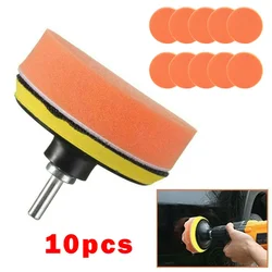 10PCS 75mm Car Polishing Sponge Kit Waxing Orange Smooth Flat Sponge Polishing Pad Cleaning Tool For Car Polisher