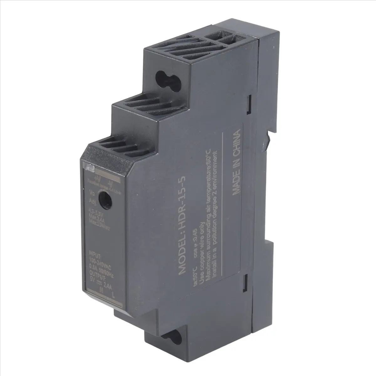 (ABGQ) DIN Rail Power Supply 5V DC 3A 15W, Input 100-240V AC 50/60Hz DIN Rail Transformer for Home or Industrial Automation