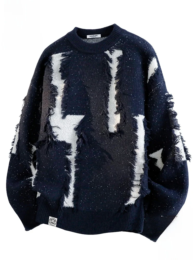 

Мужской повседневный вязаный свитер Paul Frank свободного кроя с круглым вырезом, теплый термотоп с дизайном обезьяны Big Mouth Monkey, осенняя коллекция