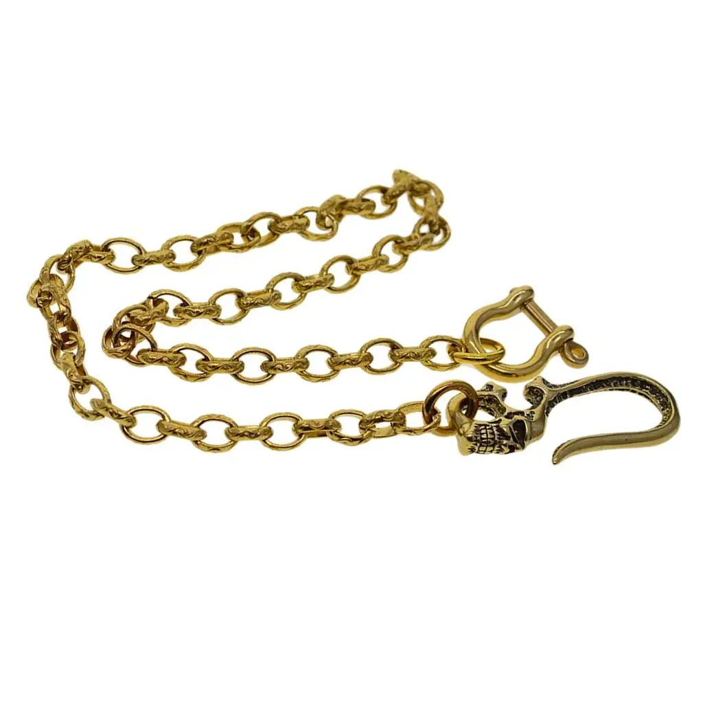 Wallet Chain Gold Plated Brass Pants Chain Biker  Punk Key Chain