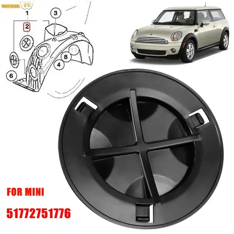 51772751776 Передняя быстрая крышка крыла подкладки колпачка лампы для BMW Mini R55 R56 R57 LCi R58 R59 крышка крышки рулевого колеса 2751776