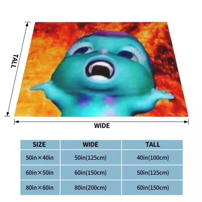 Bibble Meme Fire Blanket Flannel Spring Autumn Anime Cartoon Cute Breathable Lightweight Thin Throw Blanket Bed Bedroom Quilt