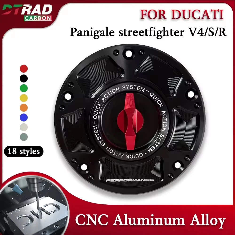 Motorcycle Accessories CNC Keyless Quick Release Fuel Tank Cap For DUCATI Panigale V4 V4S V4R V2 Streetfighter V4 V2 with Logo