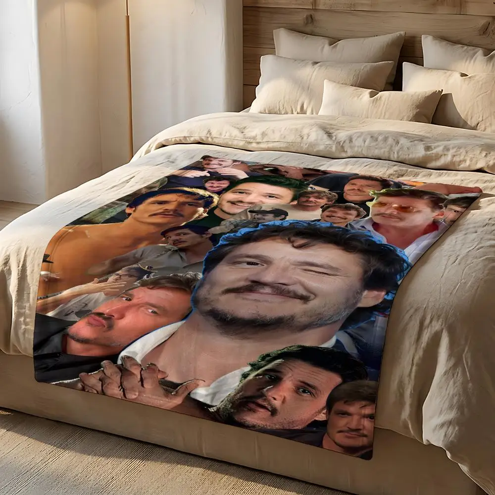 Actor Pedro Pascal Throw Short Plush Throw Blanket Soft Skin-Friendly Multi-Scene Home Office